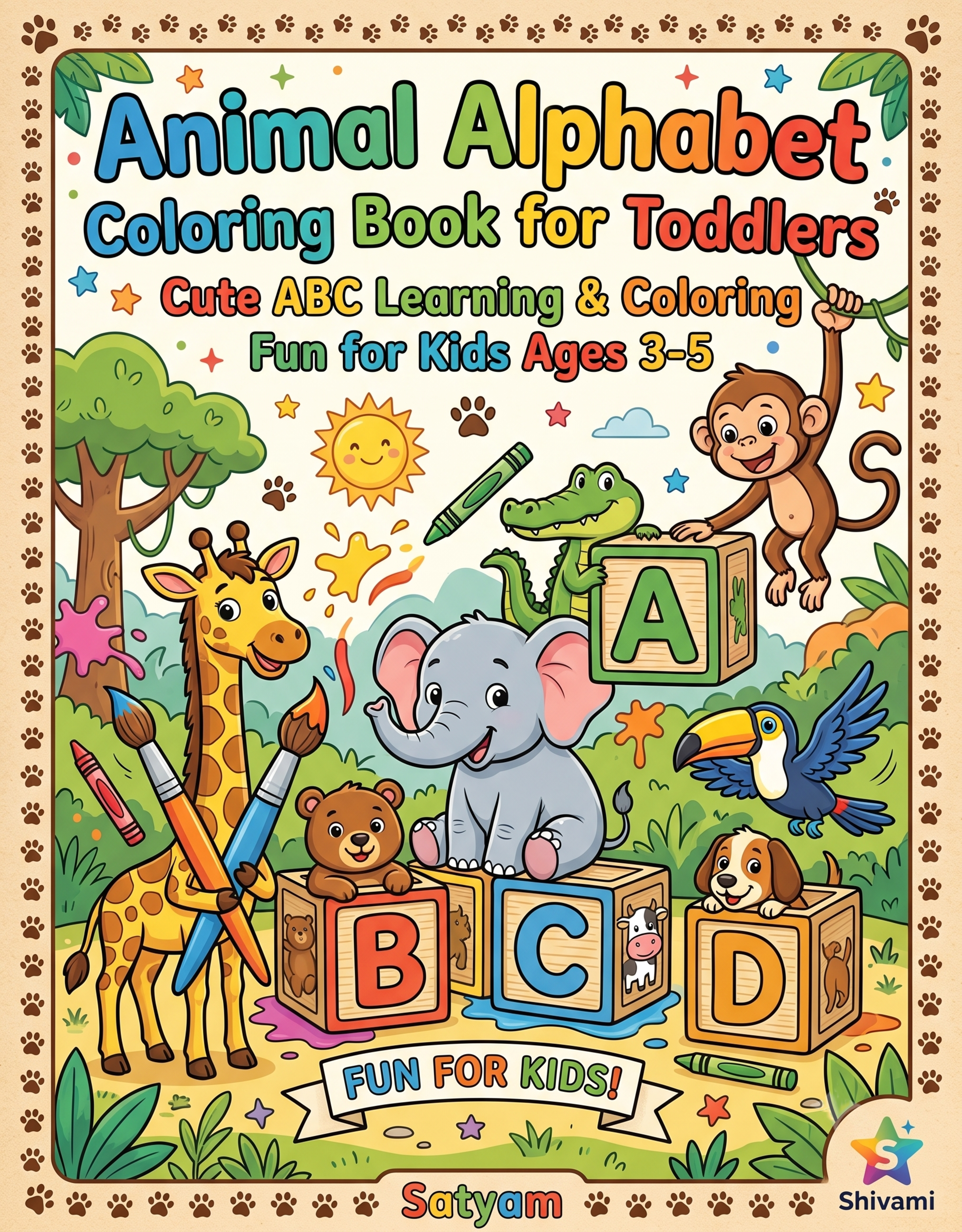 Alphabet Coloring Book for Kids Ages 2-5: Fun & Easy A to Z Early Learning Activity Book (26 Pages)